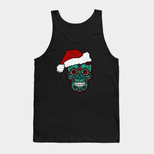 Gothic Christmas - Smiling Sugar Skull Santa Claus 3 Tank Top